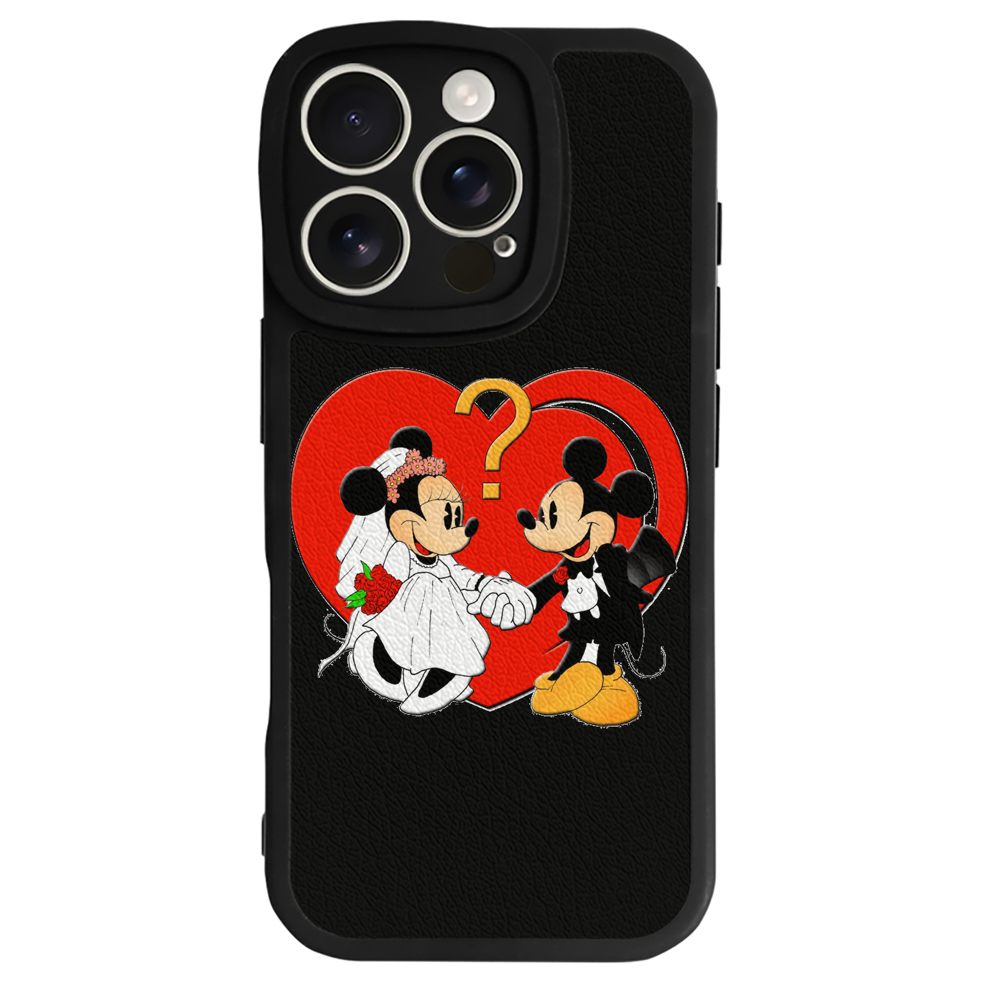（画像用） ミッキーマウス Mickey Mouse 【iPhone 16シリーズ対応】シリコンスマホケース（レザー調） 材質：シリコン